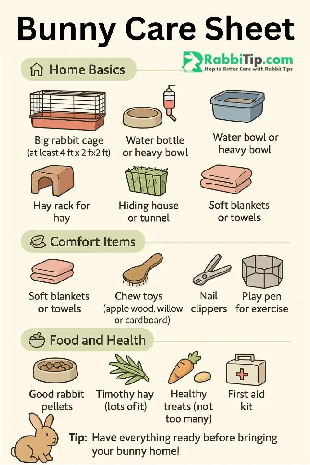 Bunny Care Sheet-Infographic Bunny Care Sheet-Infographic