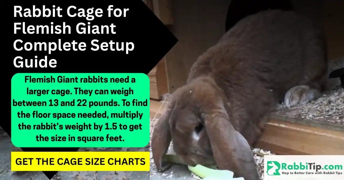 Spacious rabbit cage setup designed for a Flemish Giant rabbit with proper flooring and shelter-Rabbit Cage for Flemish Giant