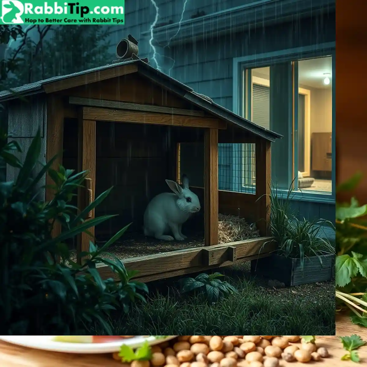 Myth 12 Outdoor Hutches Are Safe Soaked shivering rabbit in dilapidated outdoor hutch