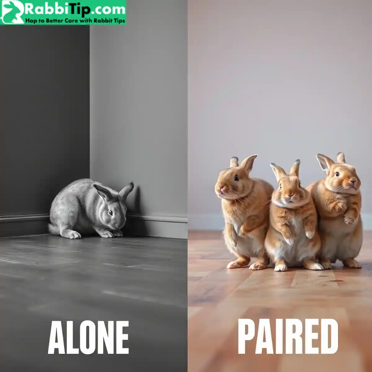 Myth 7 Rabbits Like Being Alone Depressed solo rabbit versus joyful bonded pair binkying