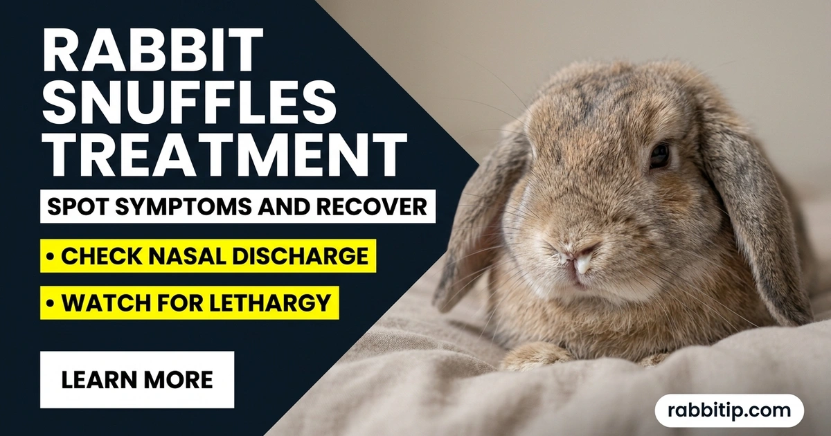 Rabbit with visible nasal discharge showing rabbit snuffles symptoms before treatment
