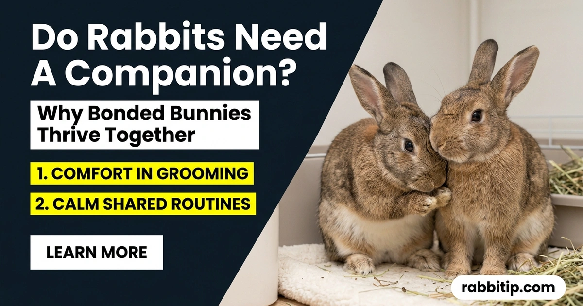 Two bonded rabbits grooming, do rabbits need a companion