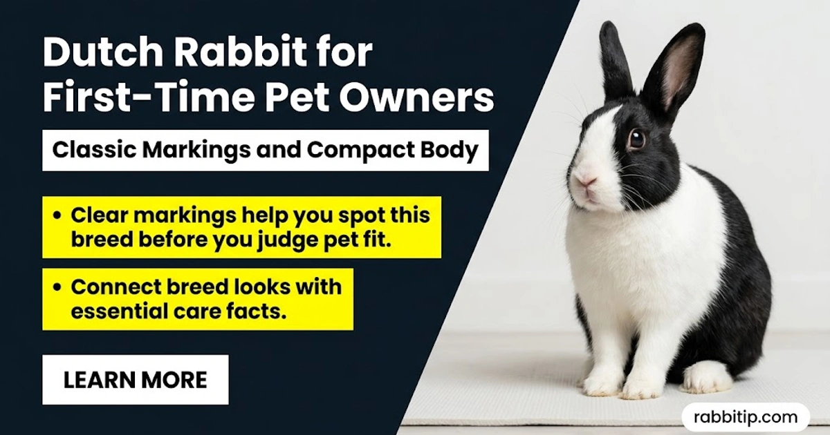 Dutch rabbit with classic markings and compact body