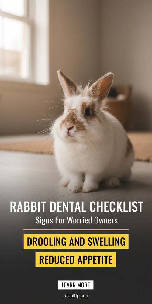 rabbit dental health signs including drooling reduced appetite swelling and small droppings