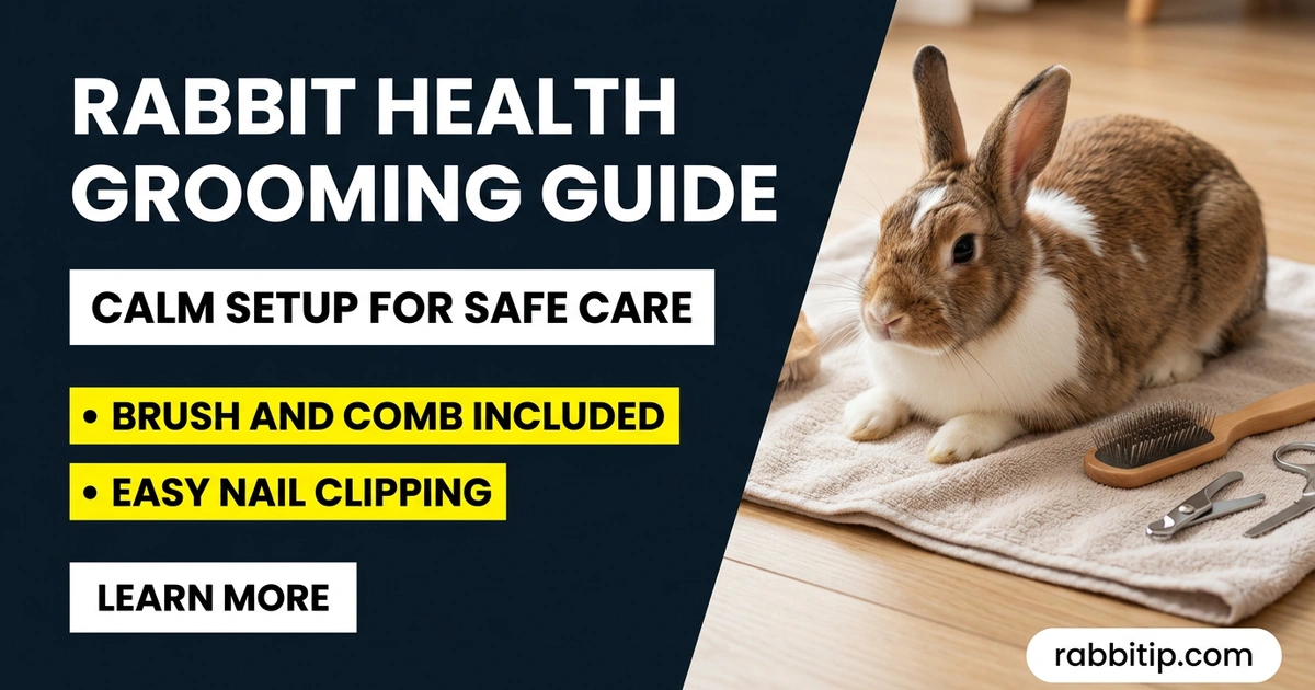 rabbit health grooming guide with safe brush and nail care tools