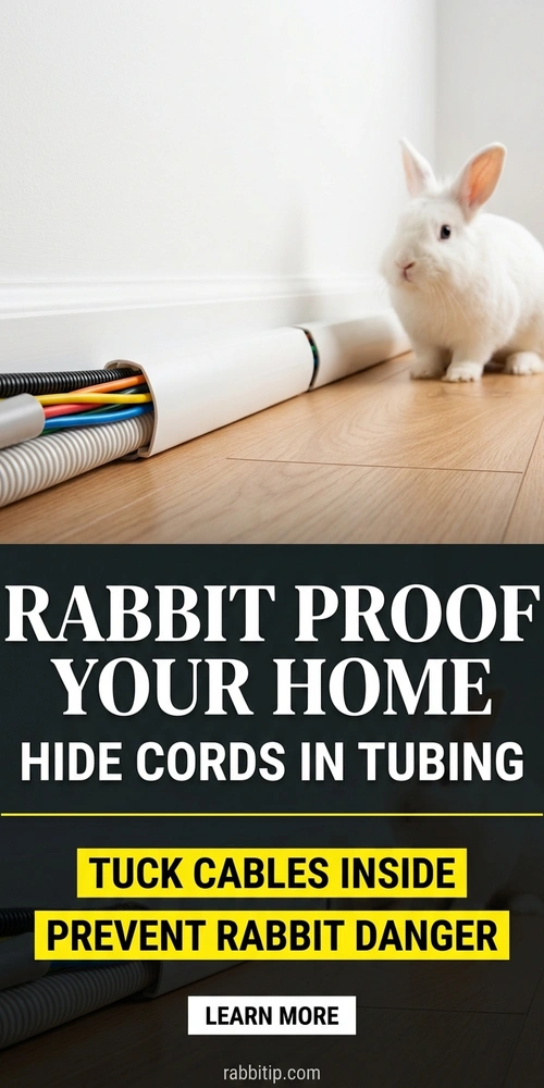 Cord covers and split loom tubing for rabbit proofing your home and bunny proofing apartment setups